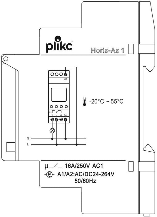 Plikc Horis AS1 Timer - Interruttore orario digitale (Astronomico 1 canale)