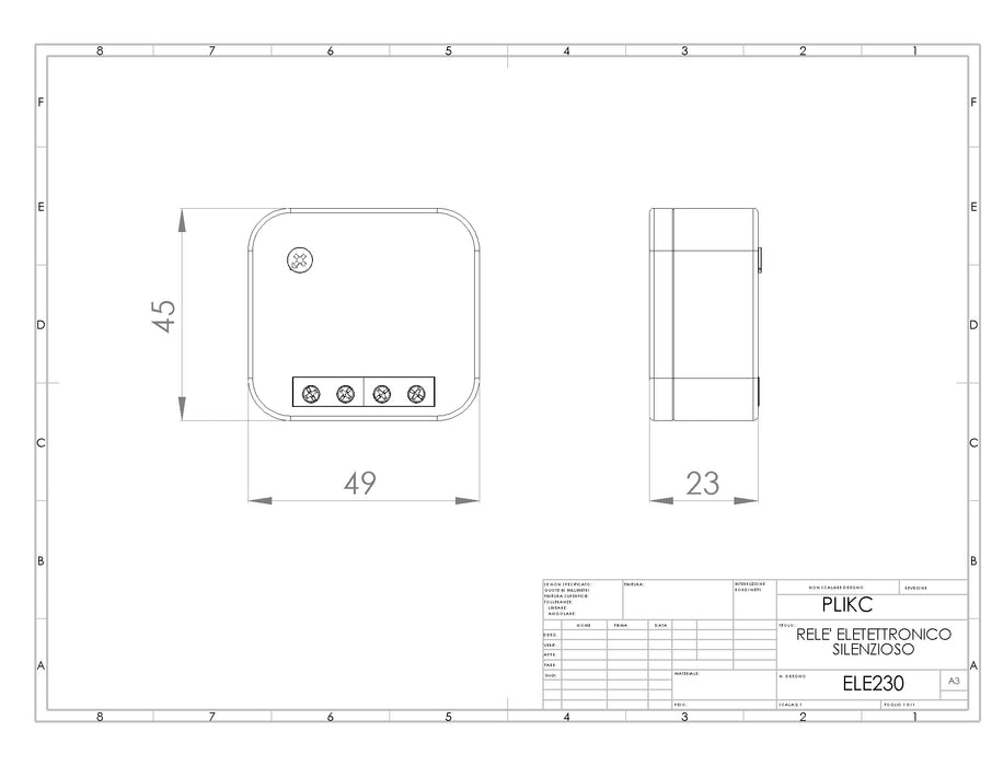 ELE230 - Relè elettronico silenzioso - PLIKC PLK7000230