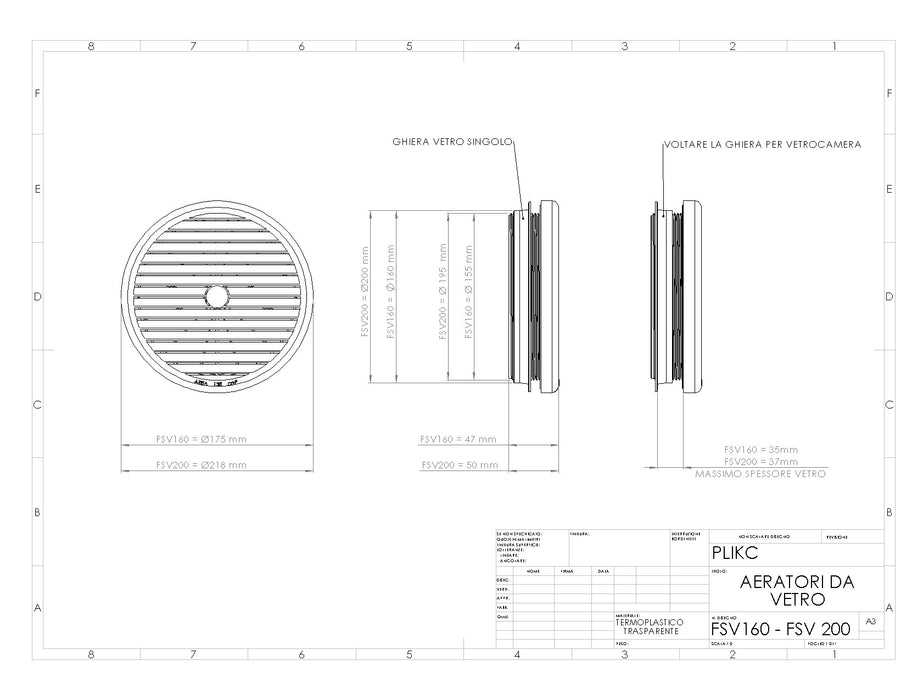 Aero FSV - aeratore ad apertura fissa - PLIKC