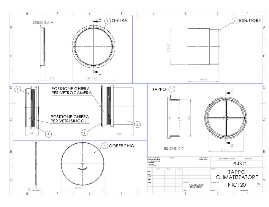 NIC120 - Tappo per climatizzatore - PLIKC