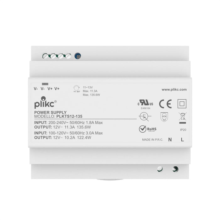 Alimentatore switching 220Vac/12Vdc - 11,3A - 135.6W - PLIKC PLKTS12-135