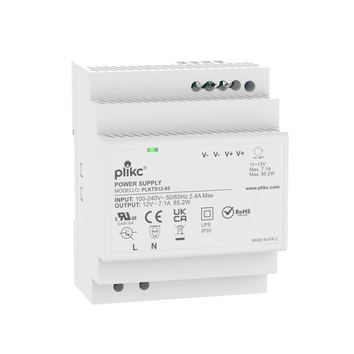 Alimentatore switching 220Vac/12Vdc - 7,1A - 85,2W - PLIKC PLKTS12-85