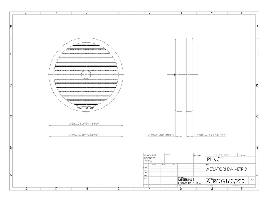 Aero G - aeratore doppia griglia fissa - PLIKC