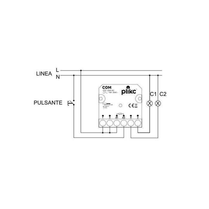 COM12 - Relè commutatore 12V - PLIKC PLK8004012