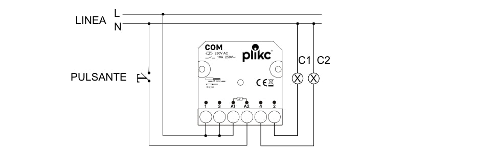 COM230 - Relè commutatore 230V - PLIKC PLK8004230