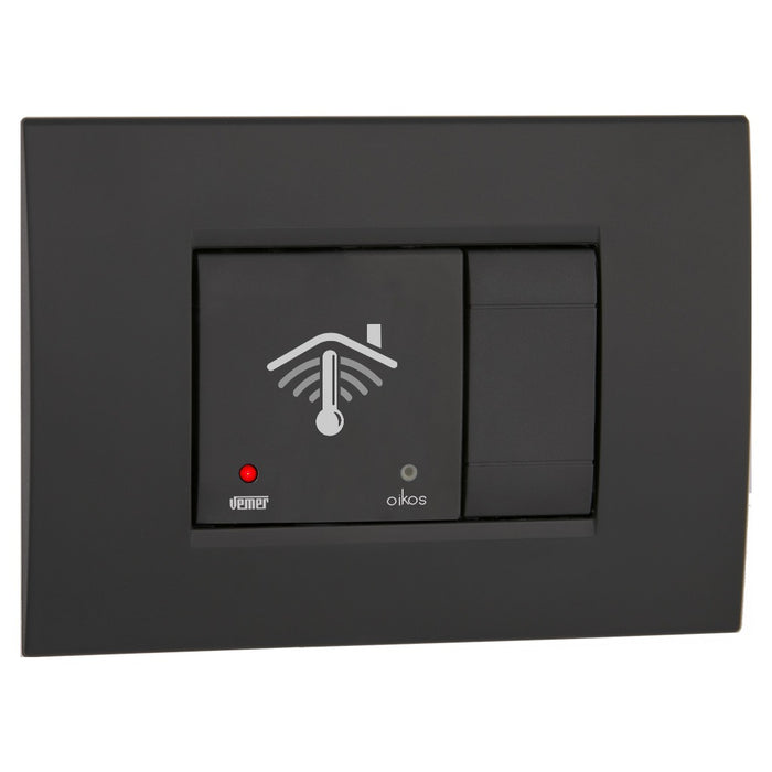 Cronotermostato OIKOS Wi-Fi da incasso  e alimentazione 230V, Adattabile alle principali serie civili, Gestione esclusiva del dispositivo con App - VEMER