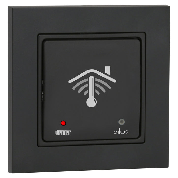 Cronotermostato OIKOS Wi-Fi INT da incasso per scatola tonda (50x50)  e alimentazione 230V, Gestione esclusiva del dispositivo con App - VEMER