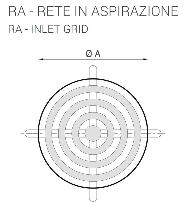 RA50 - Rete in aspirazione per la serie LUX-ROOF L50