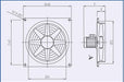 PLATE-S-314M - Ventilatore elicoidale a pannello 39x39 cm con motore compatto 4 poli monofase