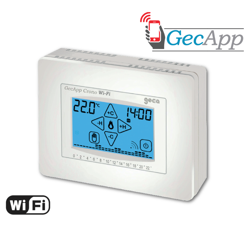 Cronotermostato GecApp Wi-Fi Touch Screen 230V | Programmable Via App | Controllo Riscaldamento E Condizionamento