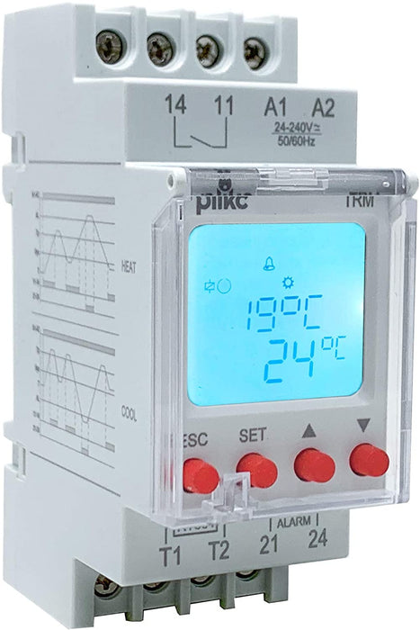Termoregolatore digitale modulare completo di sonda range da -20 a +130°C - Alimentazione 24-240Vac/dc Plikc TRM