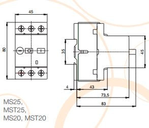 Interruttore salvamotore 1/1,6A - ISKRA - MST25 -1,6